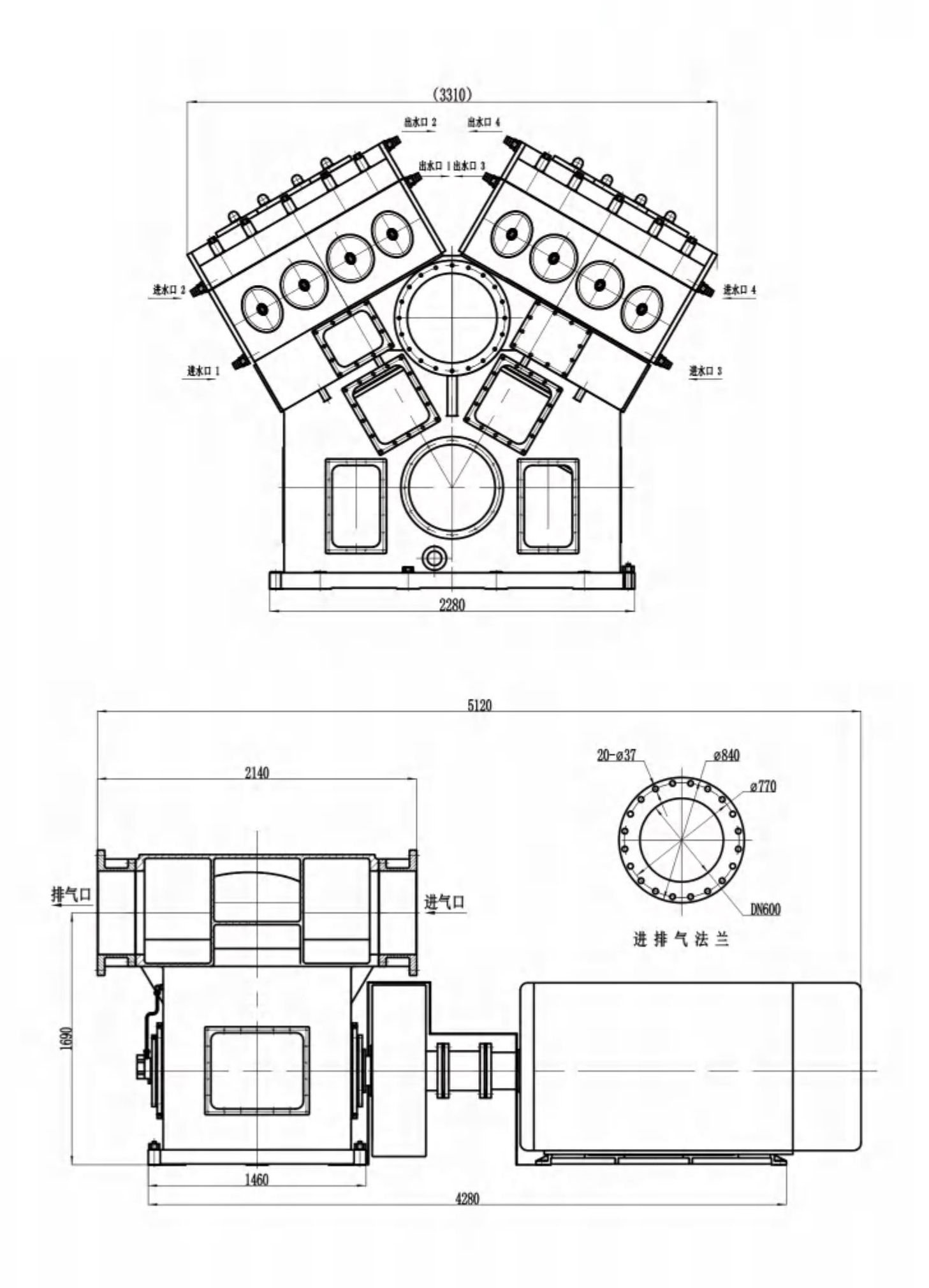 WLW-3600B型往復立式無油真空泵